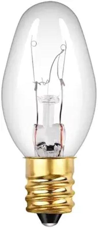 25x C7 Glass Night Transparent Light Bulbs Replacement 2700K 7W 120V Lumen 12LM Warm Lamp Candelabra E12 Base