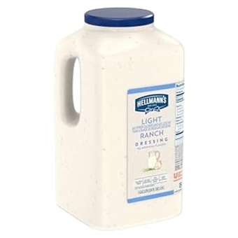 Hellmann's Light Ranch Salad Dressing Jug Gluten Free, No Artificial Flavors, added MSG or High Fructose Corn Syrup, 1 gallon, Pack of 4