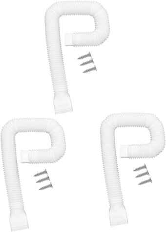 3pcs Gutter rain Pipe Rainwater Drainage Extendable Gutter Extension Kitchen Sink Drain Pipe Diverter Extendable Washer Hose Drainage Pipe Plastic Water Pipe Extension Tube White