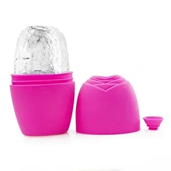 AYALA Rose Facial Beauty Ice Roller and Upgraded Ice Roller for Face and Eye, Gua Sha Face Massage, Silicone Rose-shaped Ice Mold for Facial Beauty (Pink)