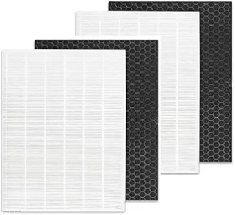 Altec Filters Compatible with 116130 Filter H Replacement for Winix Air Purifier 5500-2, 2 Hepa Filters & 2 Activiated Carbon Honeycomb Filters