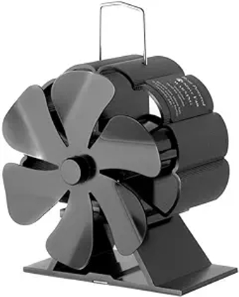 Heat Powered Fireplace Fan 6 Blades Wood Stove Fan Non Electric Silent Warm Air Fan for Wood/Gas/Log Burner Stove Type 5