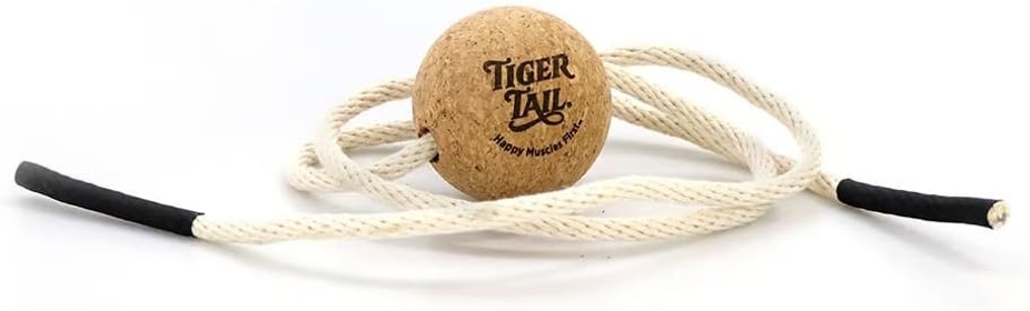 ReGreen 2.6 Ball Massage-on-a-Rope Cork Roller Ball + 50" Cotton Rope Deep Tissue Massage: Feet, Legs, Neck, Back – Trigger Point Massage Therapy – Relieve Muscle Soreness – Muscle Recovery