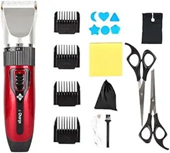 Hair Clippers for Men, Electric Hair Clippers Hair Shaver for Family Electric Mens Beard Trimmer for Hair Cutter Kit Barber Shop Strong Power (Color : Red A1)