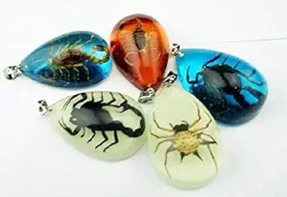 17 PCS Scorpion Glow Lucite Drop Shape Pendant Insect