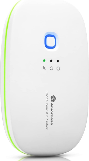 AMORCASA Ozone & Anion Air Purifier 2 in 1 Plug in, Compact Size, Purifying Air Eliminate Odor