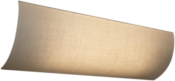 Moderne Vanity Light Cover Conversion Kit, 32"W White Textured Fabric Shade - DIY Upgrades Hollywood Lights (No Wiring)