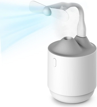 Cool Mist Humidifiers for Bedroom, Office, 200mL Portable Mini Humidifier with USB Fan for Personal Desk, Dual-Mist Mode, Water Spill Prevention, Space-Saving for Indoor Use, Plant, Baby Room