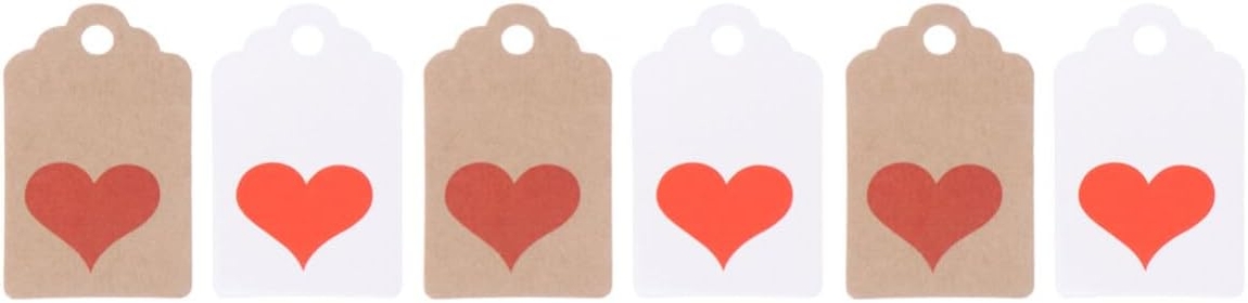 200pcs Kraft Paper Tags Gift Tags Vintage Tags Bride Gifts Price Tags Paper Jewelry Display tag Heart Hanging Tags Paper Tags for Valentine Wine Elevator Display Board Paper Label