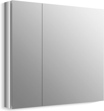 KOHLER 99008-NA Verdera 34" W x 30" H Bathroom Medicine Cabinet with Mirror, Recessed or Surface Wall Mount Bathroom Wall Cabinet, Aluminum