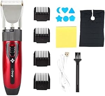 Hair Clippers for Men, Electric Hair Clippers Hair Shaver for Family Electric Mens Beard Trimmer for Hair Cutter Kit Barber Shop Strong Power (Color : Red A0)