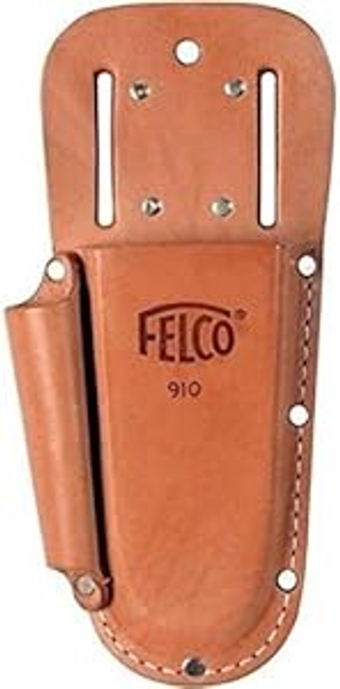 Felco Leather Holster (F 910+) - Tool Pouch w/ Extra Slot for Pruning Shears or Construction / Utility Tools