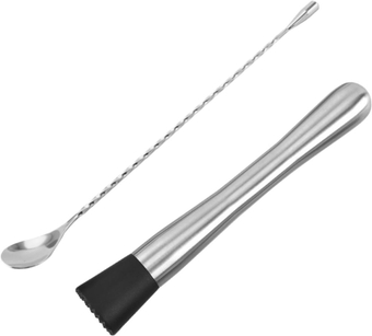 2pcs Stainless Steel Popsicles Blenders Stainless Steel Pestle Grinding Rods Ice Hammer Grinding Stick Mixing Spoon Cocktail Muddler Garlic Masher Lemon Hammer Food