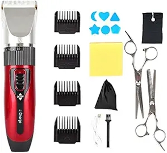 Hair Clippers for Men, Electric Hair Clippers Hair Shaver for Family Electric Mens Beard Trimmer for Hair Cutter Kit Barber Shop Strong Power (Color : Red A2)
