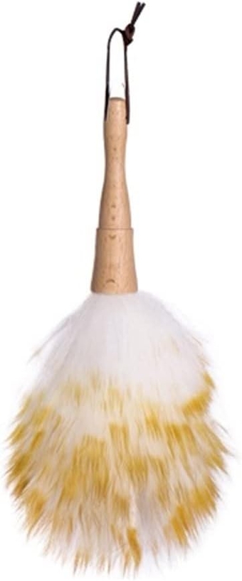Feather Duster Housework Feather Duster Wood Handle Blinds Cleaner Purifier Brush Cleaning Tool Lambswool Dusters for Cleaning Vehicles Office and Housework Dusting Handle Dusters (Color : Small)