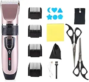 Hair Clippers for Men, Electric Hair Clippers Hair Shaver for Family Electric Mens Beard Trimmer for Hair Cutter Kit Barber Shop Strong Power (Color : Pink A1)