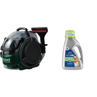 Little Green Pro Commercial Spot Cleaner BGSS1481 & BISSELL Professional Pet Urine Eliminator + Oxy Carpet Cleaning Formula, 48 oz, 1990, 48 Ounce