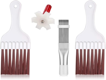 4 Pieces Air Conditioner Condenser Fin Comb,Stainless Steel Air Refrigerator Fin Cleaner Whisk Brush,Cleaning Brush Coil Condenser Brush AC Fin Comb, Evaporator Radiator Repair Tool