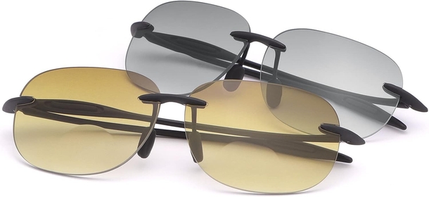2 Pairs Rimless Bifocal Reading Glasses UV400 Protection Sunglasses Readers for Men Women Classic Eyewear Shades