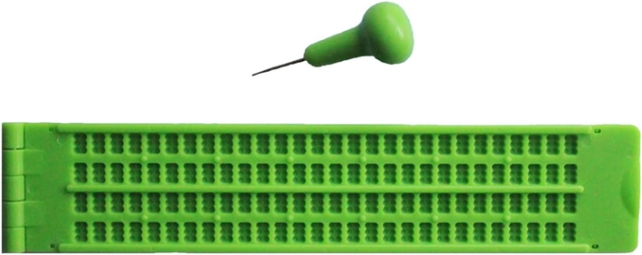 Medium-Sized Braille Writing Slate Kit, 4-Line, 28-Cell Braille Slate with Stylus for Enhanced Learning