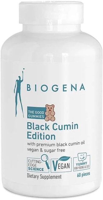 Biogena The Good Gummies Black Cumin Edition: Vegan Sugar-Free Cola-Flavored Gummy Bears with Premium Black Cumin Oil