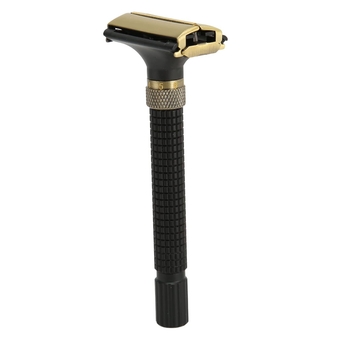 Double Edge Manual Shaver Holder Men Classic Manual Razor Blades Holder Slip Resistant Metal Shaveing Blades Holder (Excluding Blades)