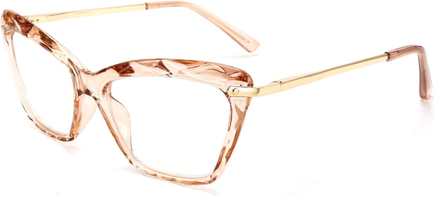 Crystal Cat Eye Reading Glasses Blue Light Blocking Reader Anti Eyestrain Glasses B2596 Champagne 3.00x