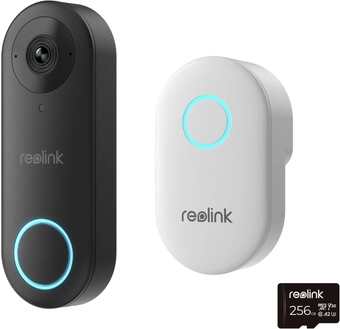 Video Doorbell Camera with 256GB microSD Card Bundle, Wired Video Doorbell, 5Ghz/2.4Ghz WiFi, 256GB SD Card for Local Storage, Chime Included