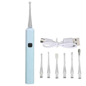 6Pcs Ear Cleaning Tool, USB Rechargeable LED Light Ear Pick Ear Wax Cleaner Earwax Removal Kit for Children