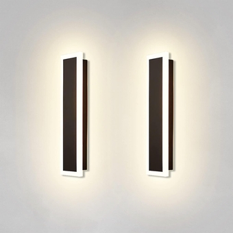 Wall light Long Outdoor Modern LED Wall Sconce Light Waterproof IP65 Wall mounted Lighting Fixture Rectangular Black Wall Lights for Indoor/Outdoor Decoration Elegant Frosted White Acrylic Anti Rust