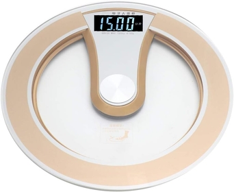 Digital Weight Scal, Round Intelligent Electric Digital Weight Body LCD Display Scale High Precision Scale(Gold)