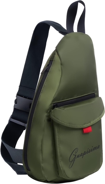 Smell Proof Bag Backpack,Sling Bag LightWeight Waterproof Sling Crossbody Shoulder Bag for Travel Hiking Men and Women (Green B)