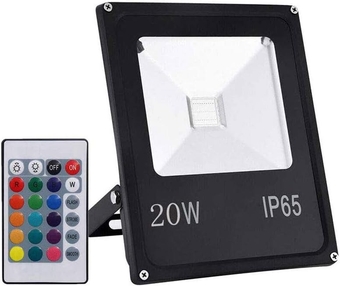 20W RGB LED Flood Lights with Remote, AC 85-265V Dimmable Color Changing Floodlight, Waterproof 16 Colors 4 Modes Wall Washer Light, Outdoor Decorative Garden Stage Landscape Lighting
