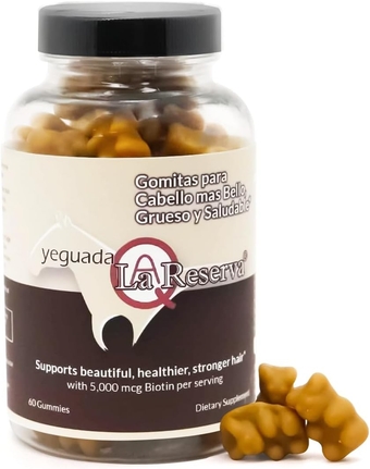 Hair and Nails Gummies, 5000 mcg Biotin, Vitamin E & C Gummies for Hair Skin and Nails, 60 Pieces | Gomitas para Cabello y Unas mas rgo, Fuerte y Saludable – 60ct