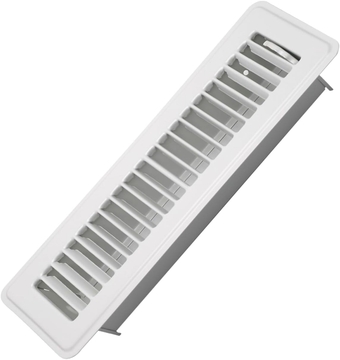 2" x 10" Floor Register - Heavy Duty Steel Walkable Floor Vents - Easy Adjust Air Supply Lever - Vent Covers for Home (White)