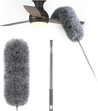 Microfiber Feather Duster - an 100 inch Extendable and Bendable Long Handle Dusters for Dust and Cobweb Cleaning All-Round Home Cleaning