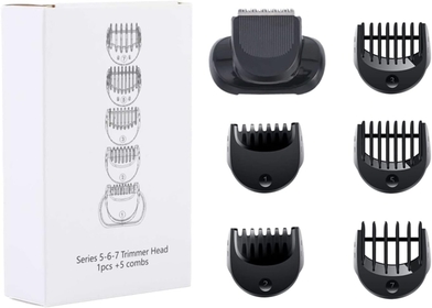 Shaver Beard Trimmer Head Compatible + 5pcs Comb Trimming Attachment for Braun Series 5, 6 and 7 Electric Razors, 5018s, 5020s, 6075cc, 7071cc, 7075cc, 7085cc, 7020s, 5050cs, 6020s, 6072cc, 7027cs