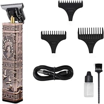 Hair Clippers for Men with T-Blade and Trimmer Set Barber Clipper Hair Cutting Kit with Exquisite Pack USB Rechargeable Cord Haircut & Trimming Kit for Heads, Beards Grooming (Bronze)
