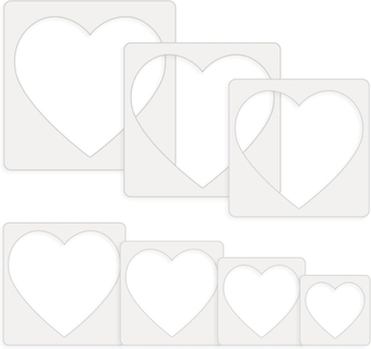14 Pieces Large Stencil for Painting on Wood Plastic 5 Point Stencil Template Paint Stencils for Fabric Walls Arts Paper Home Decoration (Heart)