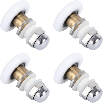 4 Pcs Shower Room Pulley Stainless Steel Individual Guide Wheel Track
