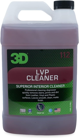LVP Interior Cleaner - Removes Dirt, Grime, Grease, Oil & Stains from Leather, Vinyl & Plastic - Great for Seats, Steering Wheels, Door Panels, Dashboards - Car, Office, Home Use - 1 Gallon