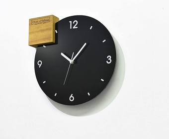 Modern Black Aluminum Wall Clock, Custom Fiber Laser Engraving - Wedding Date Numbers - Family Monogram - Engagement Gift - Couple Initials