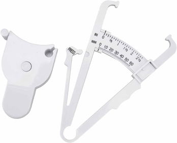 Fat Tester, 2 in 1 Personal Body Fat Tester Calipers with Tape Measure (White) - Clear Inch and Mm Scales Design