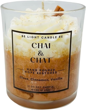 s for Women | Purpose-Driven Soy s | 12oz Dessert  | Gifts for Women | Cinnamon  | Cute  | Brown | Valentine's Day Gift for Women |     (Chai & Chat)