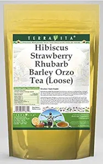 Hibiscus Strawberry Rhubarb Barley Orzo Tea (Loose) (8 oz, ZIN: 564433) - 2 Pack