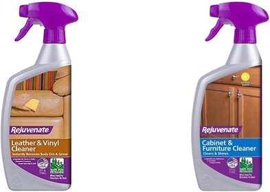 Leather & Vinyl Cleaner All Leather and Vinyl Surfaces with No Greasy Residue 24oz (RJ24CL) & RJ24CC Cabinet and Furniture Cleaner, 24 oz, 24 Ounce