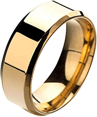 Wedding Band Anxiety Ring for Men and Boys, Men's Black Stainless Steel Ring Classical Simple Plain Chunky Ring