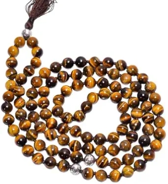 108 Beads Mala Prayer Necklace- Tigers Eye Stone Healing Balance Necklace-Spiritual Protection Meditation Anxiety Stress Relief Necklace CHIK_NECKLACE-35941
