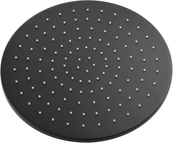 12 Inch Ceiling Mount Shower Head High Pressure Black Round Rainfall Shower Head Brass, BD129B