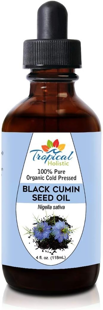 Black Seed Oil 4 oz, 100% Natural Organic, Cold Pressed Black Seed Oil - Pure Nigella Sativa Black Seed Oil Liquid for Hair, Skin and Health